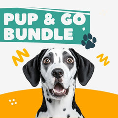 Dalmatian dog promoting Pup & Go Bundle graphic