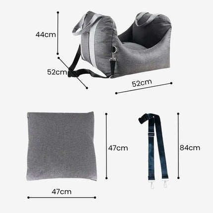Travel dog car seat carrier, cozy, secure, and travel-friendly design