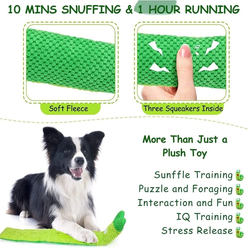 PuppyPaws Interactive Snuffle Mat Plush Toy with Treat Puzzle & Tug-of-War for Mental Stimulation