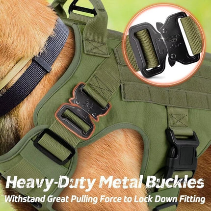 Adjustable tactical dog harness with heavy