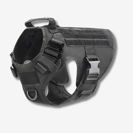 Black tactical dog harness UKno-pull working dog vest