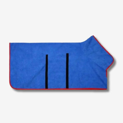 Blue dog towel robe for fast drying