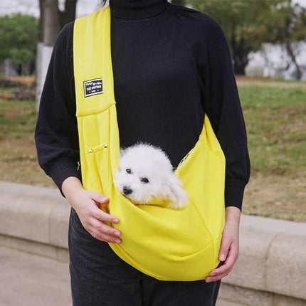 Cozy dog sling carrier for outdoor walks