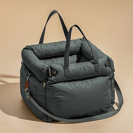 Dark Grey Dog Car Seat Carrier with Sleek Design
