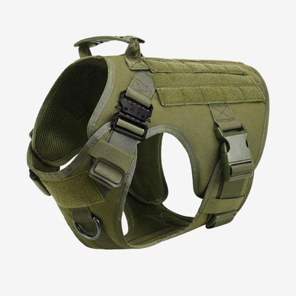 Green tactical dog harness UK adjustable K9 training vest