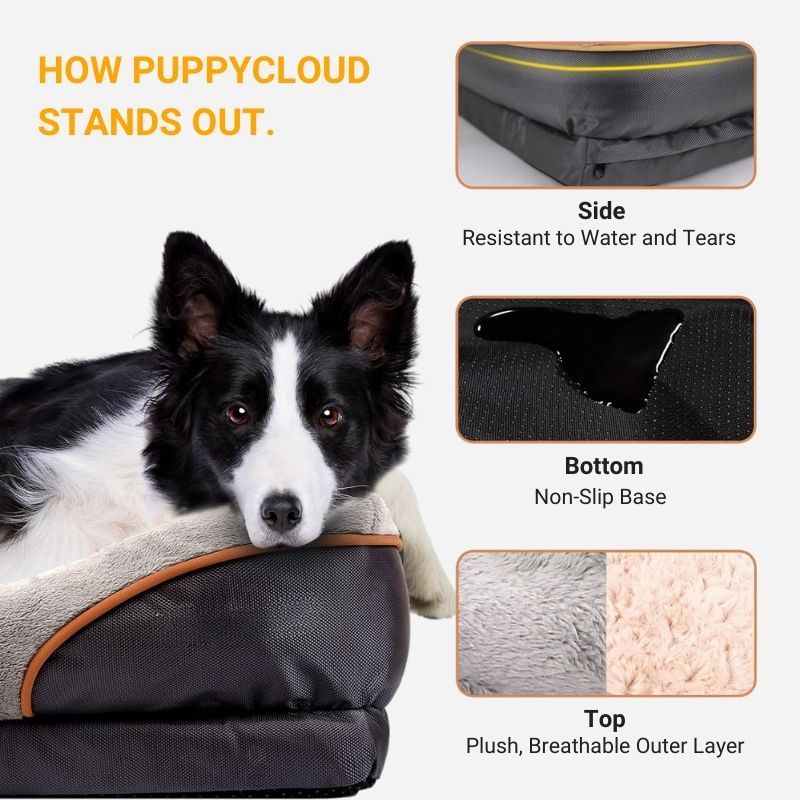 PuppyCloud Comfort Bed – Supportive, Durable, and Cozy.