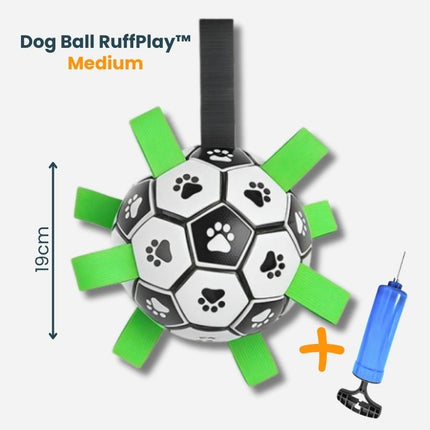 Medium size dog ball RuffPlay™ with pump for training play