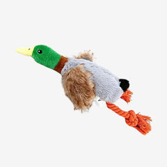 PuppyQuack Interactive Squeaky Plush Toy with Crinkle Wings & Tug Rope