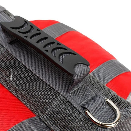 Reflective dog backpack handle with durable stitch support