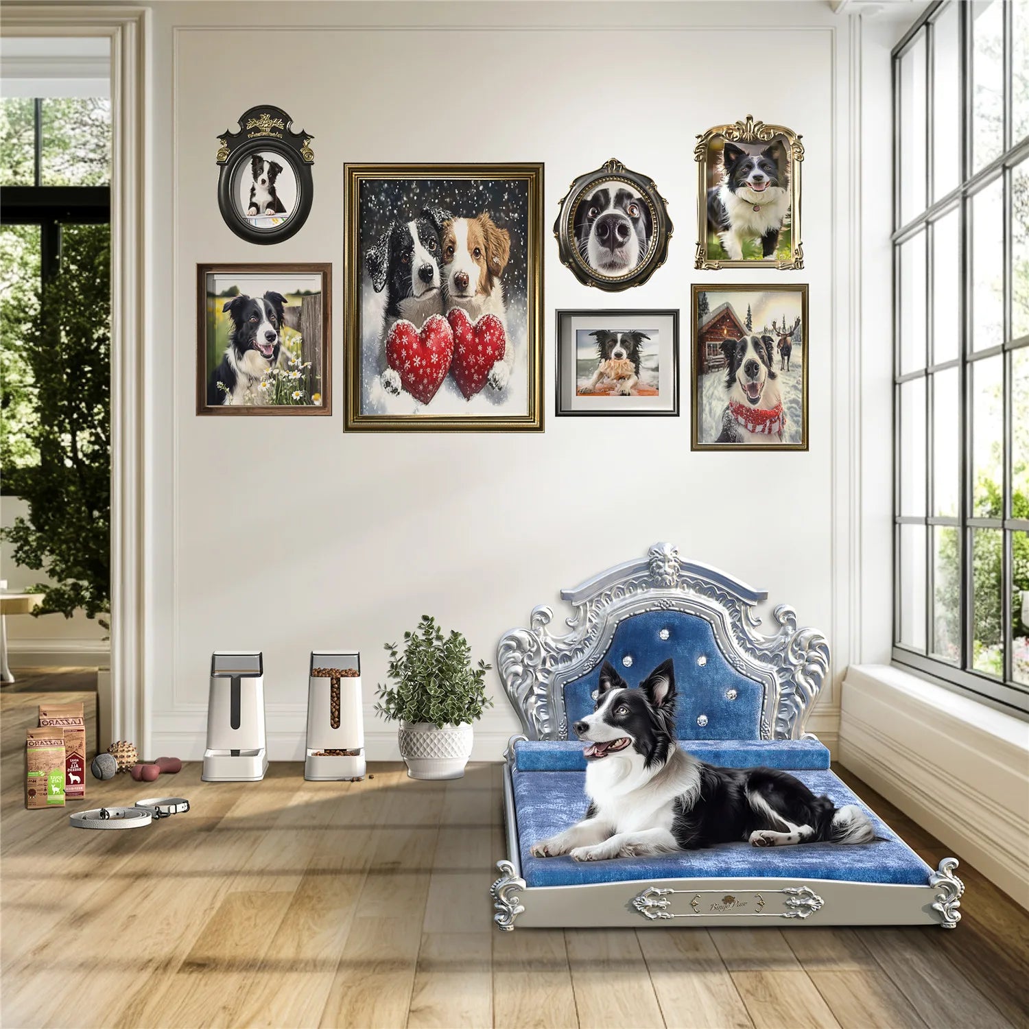 Luxury Dutch Velvet Pet Bed with Headboard - Peppy Puppy