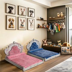 Luxury Dutch Velvet Pet Bed with Headboard - Peppy Puppy