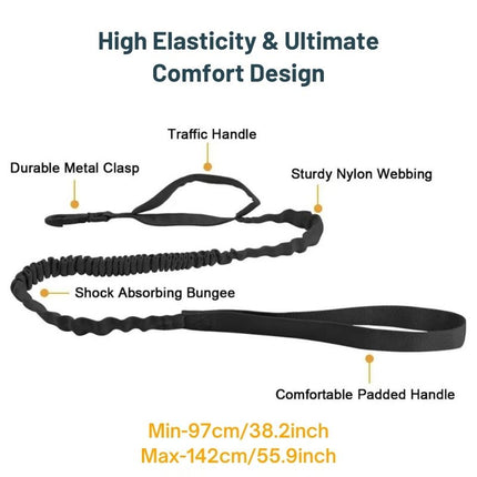 Strong elastic bungee dog leash with adjustable length UK