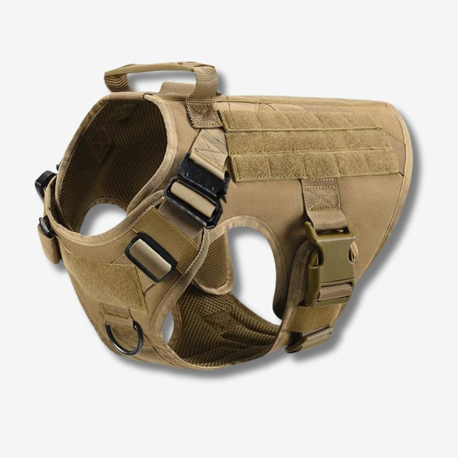 Tan tactical dog harness UK heavy-duty military style vest