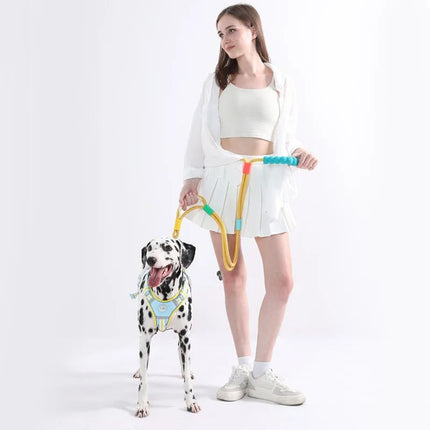 bubblegrip waist dog lead white outfit demo