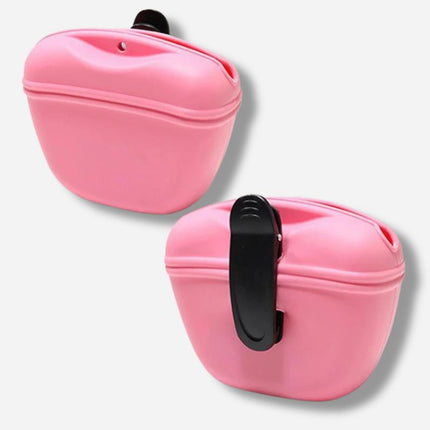 Pink Silicone Dog Snack Pouch