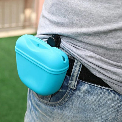 dog treat pouch clipped to belt