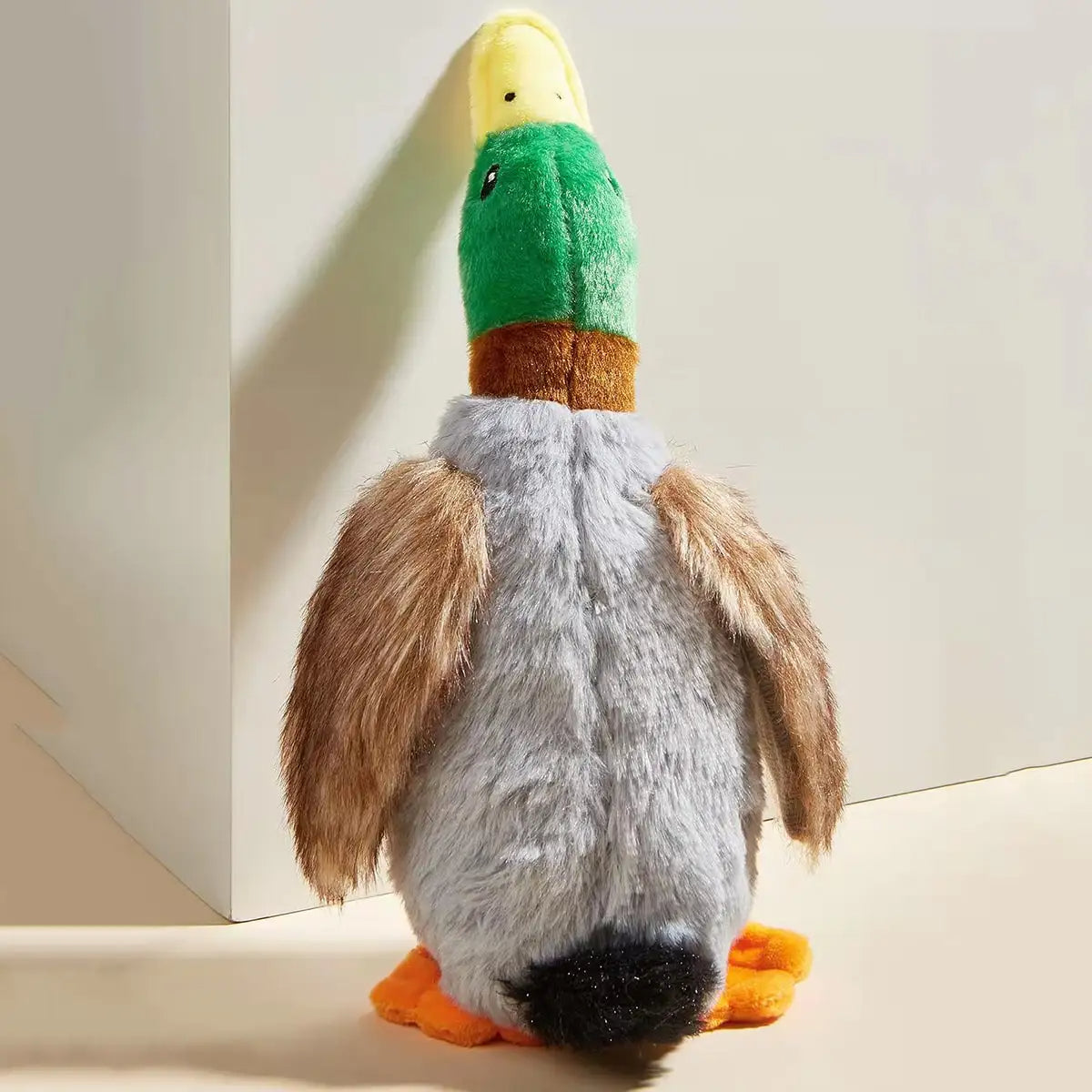 PuppyQuack Interactive Squeaky Plush Toy with Crinkle Wings & Tug Rope