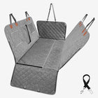 gray quilted vehicle seat covers for dogs with mesh window