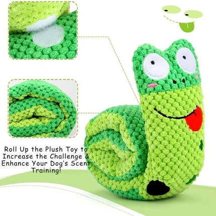 interactive dog toy rolled up for scent training with velcro lock