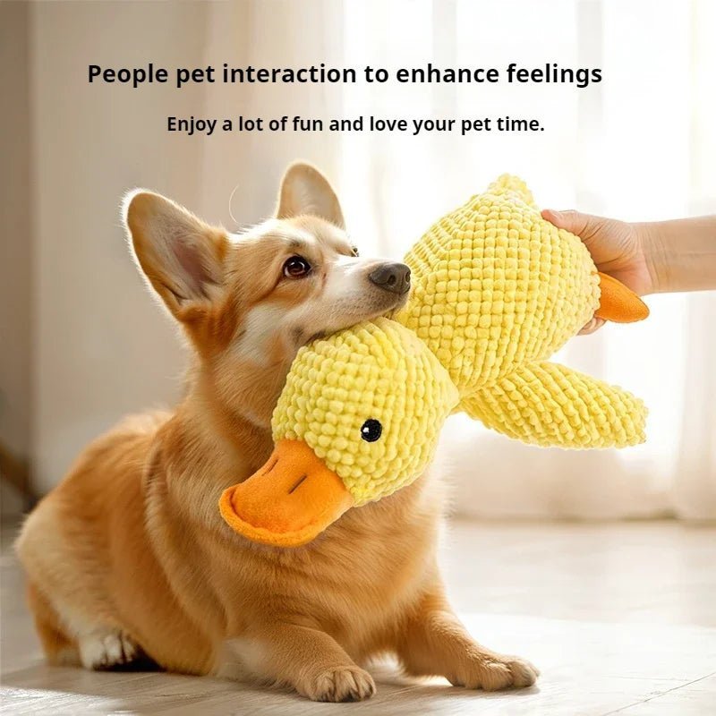 PuppyQuack Calming & Interactive Duck Toy – Squeaky, Durable & Dental - Friendly - Peppy Puppy