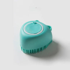 PuppyScrub 3 - in - 1 Silicone Dog Bath Brush with Shampoo Dispenser & Gentle Massage Bristles - Peppy Puppy