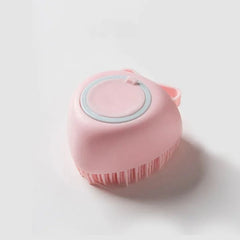 PuppyScrub 3 - in - 1 Silicone Dog Bath Brush with Shampoo Dispenser & Gentle Massage Bristles - Peppy Puppy