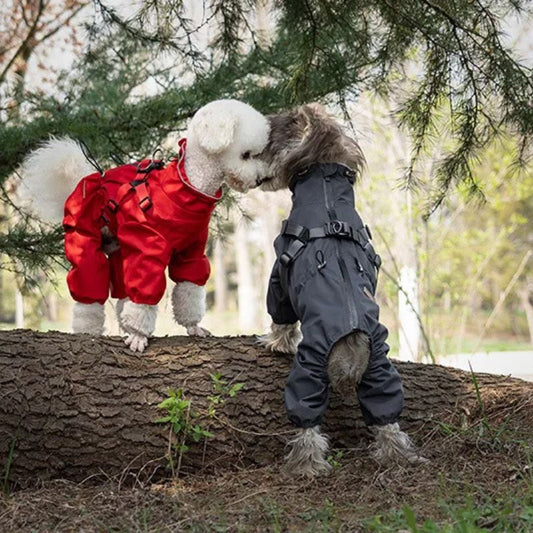 PuppyShield Premium Waterproof Raincoat with Reflective Safety Strips and Built-In Harness - Peppy Puppy