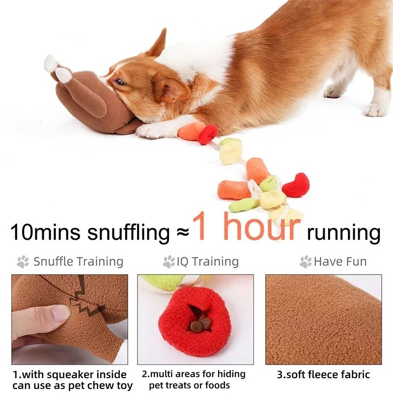 Roast Turkey Snuffle Toy – Interactive IQ Training & Treat Puzzle for Dogs - Peppy Puppy